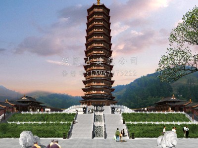 鹽城寺院萬(wàn)佛寶塔建筑設(shè)計(jì)方案